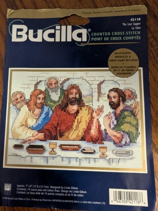 Vintage Bucilla Cross Stitch kit The Last Supper Jesus